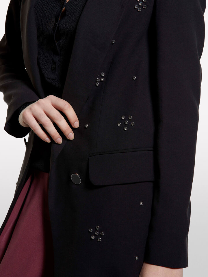 Blazer com aplicação bijoux - blazers para mulher - Preto | Sisley image number 4